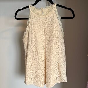 Lace Halter Camisole in Ivory - Women's Sleeveless Top